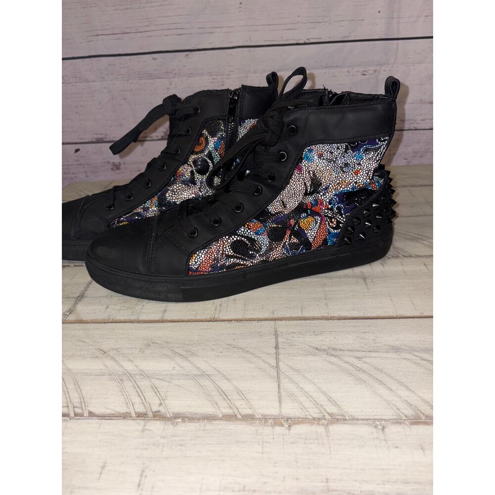 Steve Madden Chaos Men Leather Upper High Top Spiked Trainers Sz 11M